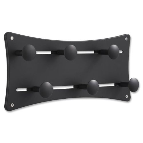 SAF6422BL Coat Wall Rack, Adjustable, 17-1/2&#034;x2-3/4&#034;x8-1/4&#034;, Black