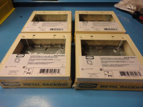 4 Count, Hubbell 57472IV Metal Raceway, Shallow Switch&amp; Recept Box, 2-Gang Ivory