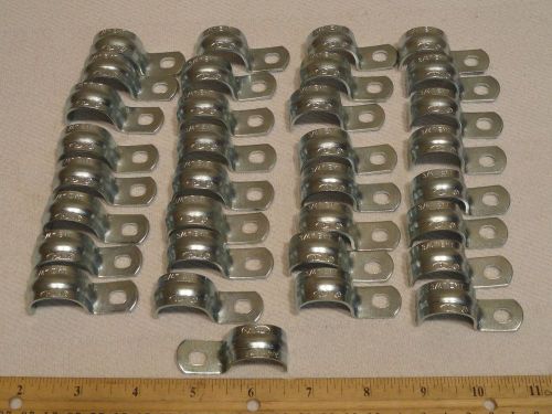 Lot of 45 3/4&#034; emt 1-hole heavy duty steel emt conduit pipe straps new for sale