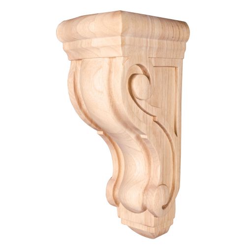 Rounded Traditional Corbel 5&#034; X 6-3/4&#034; X 14&#034; Rubberwood