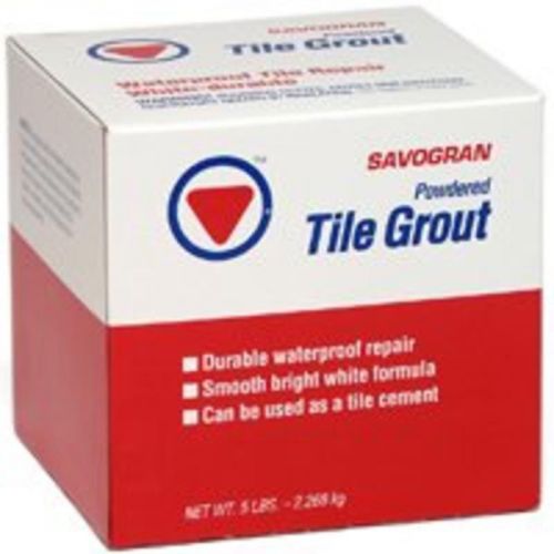 5Lb Powder Tile Grout SAVOGRAN CO Tile Grout 12842 White 049542128421