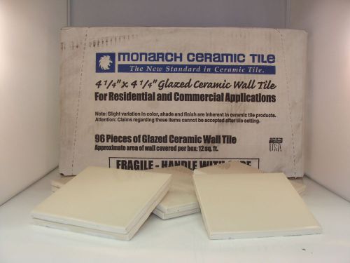 Overstock Monarch Ceramic 4 1/4&#034; x 4 1/4&#034; Almond Glazed Wall Tile 12 sqft 96/box