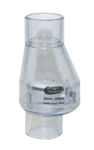 NEW Valterra 200-C10 PVC Swing/Spring Combination Check Valve, Clear, 1&#034; Slip