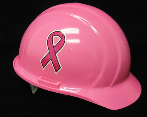 Erb hi-viz pink  standard safety hard hat with breast cancer ribbon for sale