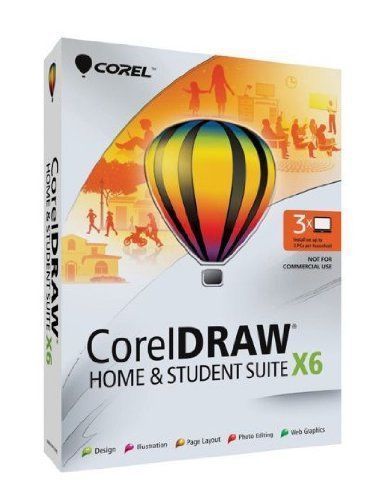 COREL DRAW HOME &amp; STUDENT SUITE X6 3 PCs DESIGN ILLUSTRATE BUILD LAYOUTS &amp; MORE