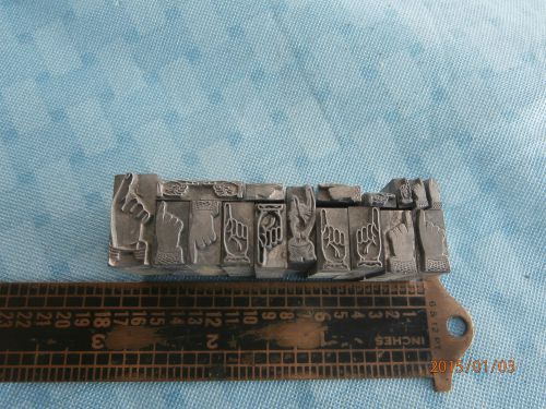 18 ASSORTED POINTING FINGERS LETTERPRESS PRINTING METAL BLOCKS VINTAGE