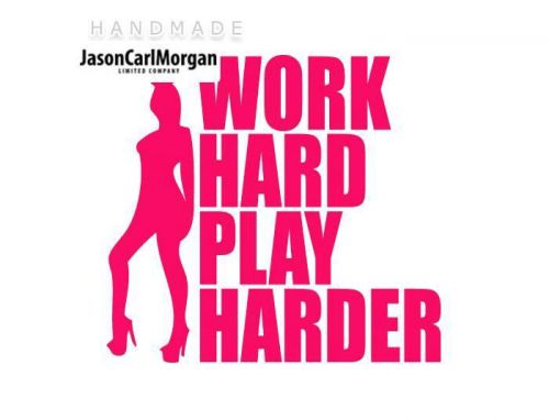 JCM® Iron On Applique Decal, Work Hard Play Hard Neon Pink