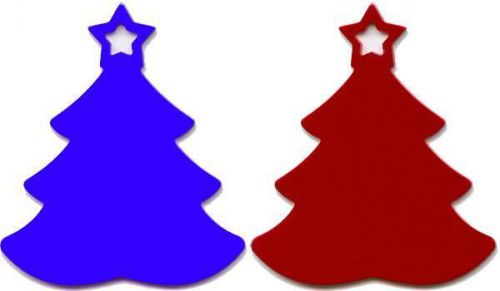 100 Christmas Trees Laser Red Gold Blue Green Anodized Aluminum