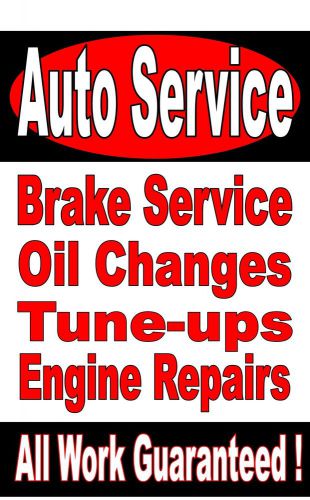 Advertising Business Poster Sign 24&#034;X36&#034; Auto Service Repairs brakes tuneup en