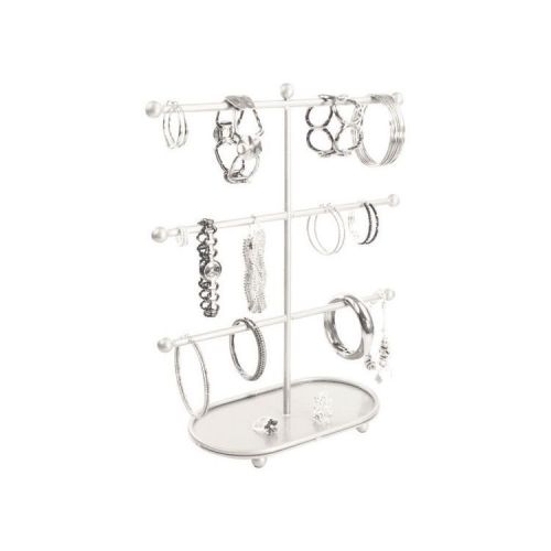 Bracelet holder jewelry tree stand hoop earring storage rack t-bar metal silver for sale
