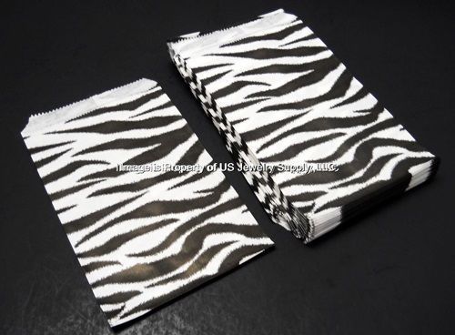 2000 Zebra Print 4&#034; x 6&#034; Retail Party Wedding Favor Gift Bags