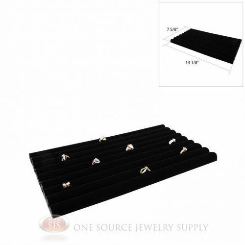 (1) Black Velvet Continuous Row Slot Jewelry Ring Display Countertop Rings