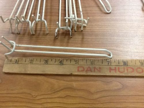 Store Display Fixtures - 13 PEGBOARD DOUBLE LOOP HOOKS - 7&#034;  - Used