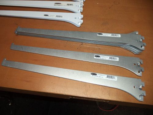 WOW !!  Brand New Rubbermaid UNI-TRACK 16&#034; SILVER Shelf Brackets-FG4A5802UTLTY