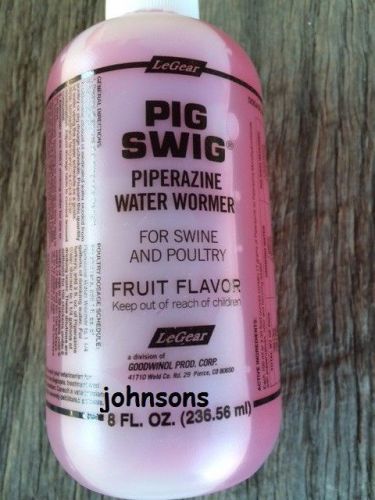 8 Oz Pig Swig Fruit Flavor Swine &amp; Poultry Piperazine Water Wormer Same Day Ship