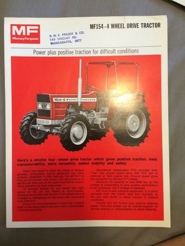 Massey Ferguson MF154-4 Wheel Drive Tractor Sales Leaflet Brochure