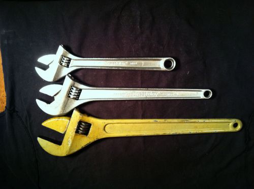 Adjustable Crescent and Other Wrenches 18&#034;, 15&#034;, 12&#034;