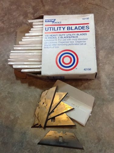 HYDE 42150 Heavy Duty Utility Blades - Pack Of 100 - New Old Stock