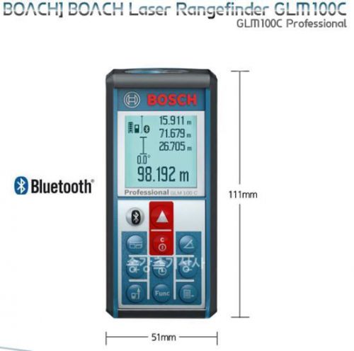 BOSCH GLM 100C Bluetooth 330FT/100Meters Laser Distance and Angle Measurer