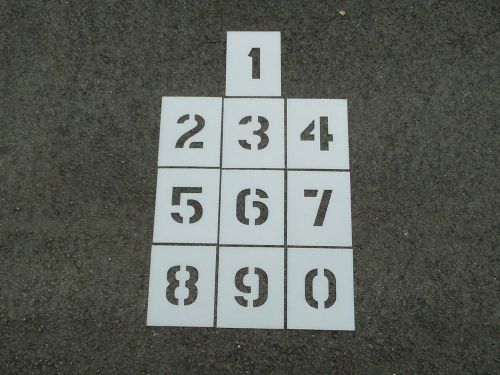 4&#034; Plastic Number Stencils 1/16&#034; Parking Lot Striping Road Marking Stencils