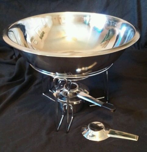 New MEDIUM 11.5&#034; Stainless Steel CHAFING WARMING DISH SET Bowl Stand BUFFET SRVC