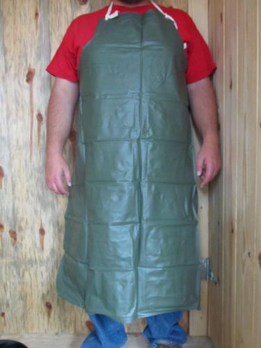 Green heavy vinyl/pvc butcher apron deer slaughtering/processing nos bugout for sale