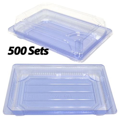 Clear Sushi Containers 7&#034; x 5&#034;  (500 Sets) Plastic Sushi Box/Takeout/To Go
