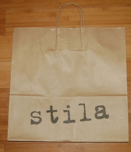 STILA Logo&#039;d Kraft Twisted Handle Shopping Bags 16x6x15.75 LOT OF 5
