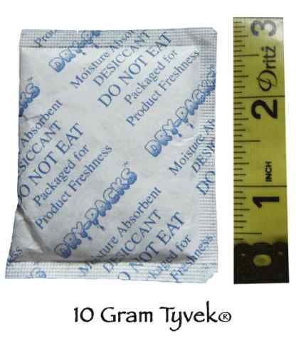 10 Gram Tyvek Silica Gel Sachets - 100 Pack - Dry It! - Food Safe Meets FDA!