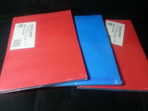 75 Envelopes 9&#034; X 12&#034; Red, Blue, Green mailing envelopes, mailers, shipping bags