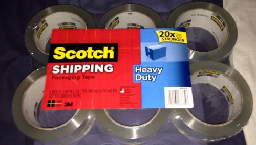3M 3500 Scotch 6 Rolls Heavy Duty Shipping Packing Tape 20x Stronger
