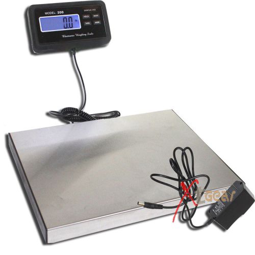 440lbs lcd ac digital floor bench scale postal platform shipping/pet 200kg for sale