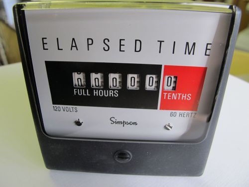 SIMPSON Elaped Time Meter 120 Volts 3.5&#034;