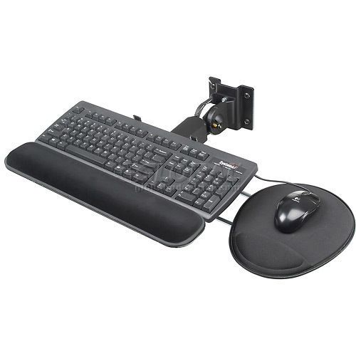 Flip Up Keyboard &amp; Mouse Tray For Orbit - Black, Global Industrial Item #250966