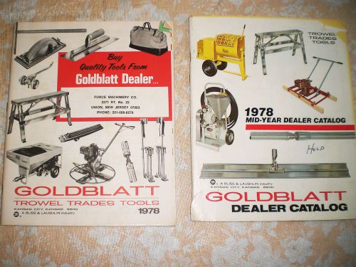 Goldblatt trowel trades tools  catalogs masonry dealer lot of 2, 1978 for sale