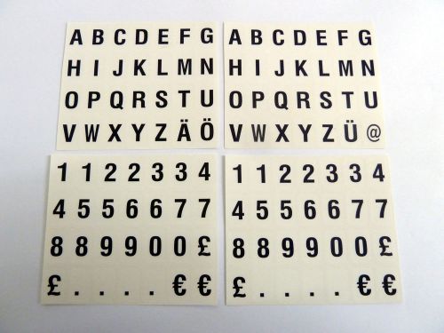 10mm Sticky Letters Numbers Stickers, Adhesive Labels, Black on Clear Plastic