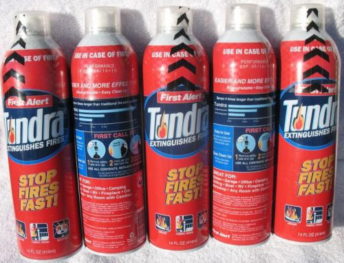 Lot of 5 first alert tundra aerosol spray fire extinguishers 14 fl oz exp 5-10 for sale