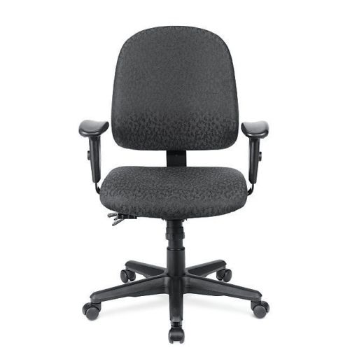 Workpro Pro 2000 Series Multifunction Fabric Mid-Back Chair, Black/Black Armrest