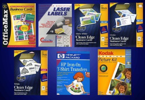 Labels Inkjet Laser LOT of 7 paks of NEW unused labels as described in detail