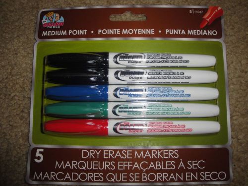 The Board Dudes Dry Erase Markers Set of 5 Medium Point Whiteboard Markers Teach