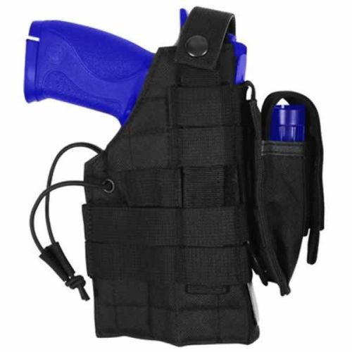 Black  molle tactical modular pistol holster with extra mag holder for sale