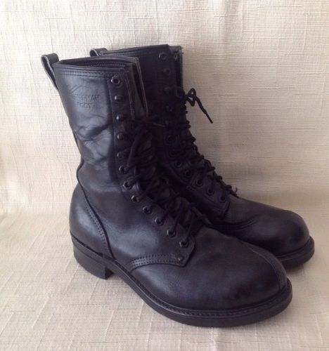 Black Leather Lineman&#039;s Boots Steel Toe, Men&#039;s Size 11.5 - 12