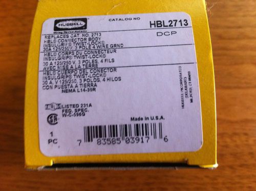 HUBBELL HBL2713 CONNECTOR 30 amp 125/250V 3 pole HBL2731