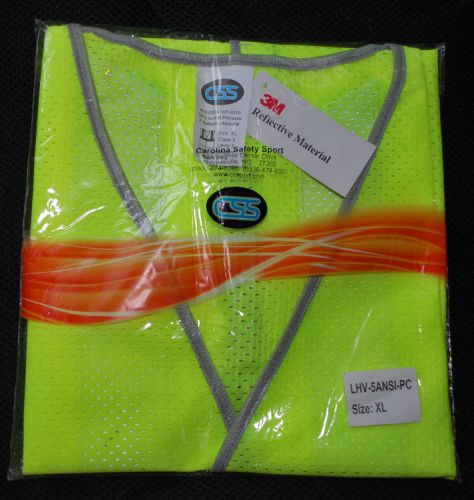 New/nip css class 2 level 2 reflective mesh safety vest - lhv-5ansi-pc - size xl for sale