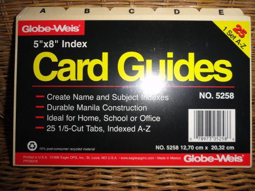 Card Guides, 5&#034; x 8&#034; Index By Globe-Weis