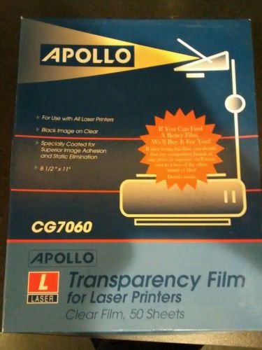 Apollo Transparency Film for Laser Printers CG7060 40 Sheets