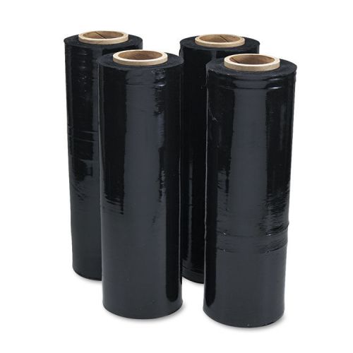 Black stretch film, 18w x 1, 500ft roll, 20mic (80-gauge), 4/carton for sale