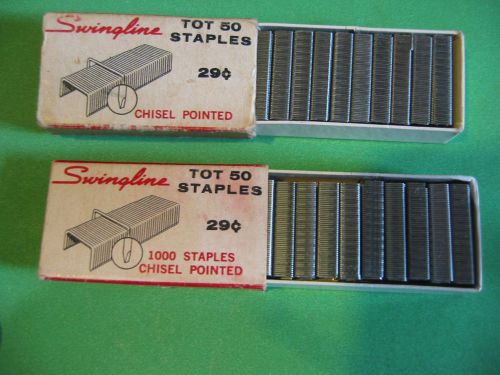 Vintage 2x 1000 (2000 total) SWINGLINE BOX OF TOT 50 STAPLES