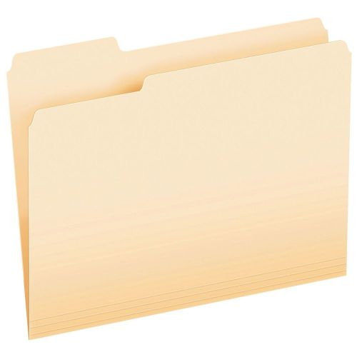 Pendaflex Essentials File Folders, 1/3 Cut Top Tab, Letter, Manila, 100 / Box