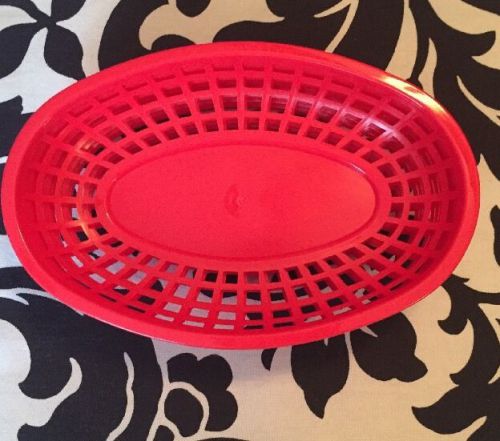 Plastic Food Tray Basket Red Serving Tray Set of 5